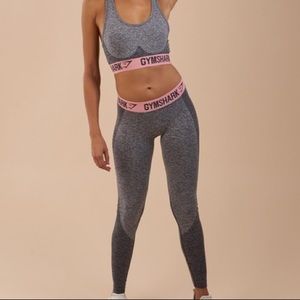 Gymshark Flex Leggings in charcoal marl/peach pink